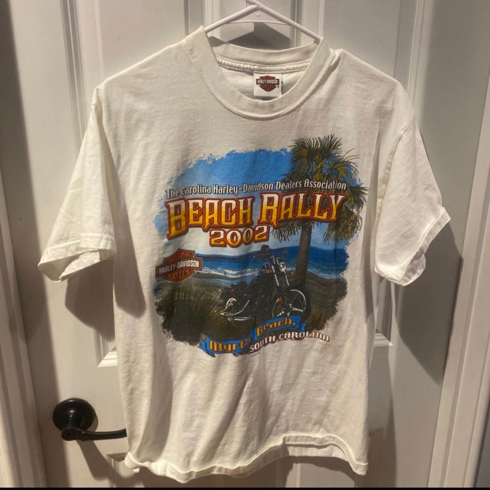 Harley Davidson 2002 Annual Beach Rally Myrtle Beach, SC White M T-shirt